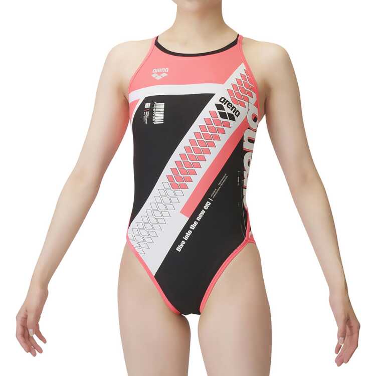 競泳水着 レディース トレーニングワンピース（オープンバック） M ブラック・ピンク×ピンク #FSA3612W-BKPK 6,620円