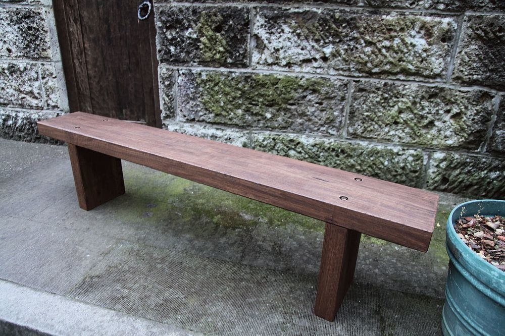 ジャービス商事　ガーデンベンチ　枕木台ベンチ　2型（カンナ/塗装仕上げ）　　26015　ガーデンチェア　木製