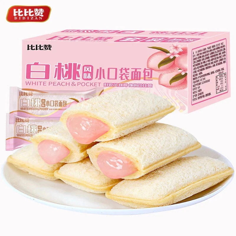 【20点セット】急速出荷白桃味の乳酸菌小袋パンをサンドした朝食付きおやつスナックカジュアルフード