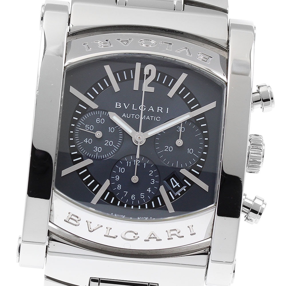 ブルガリ BVLGARI AA44SCH アショーマ クロノグラフ デイト 自動巻き メンズ 箱・保証書付き_902259【中古】その他 ブランド腕時計