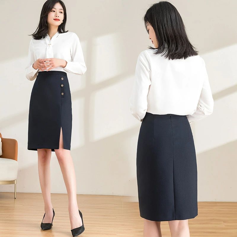 【送料無料】春秋物 /タイトスカート/裏地付き/スカート ひざ丈/レディース/ロング /スカート/