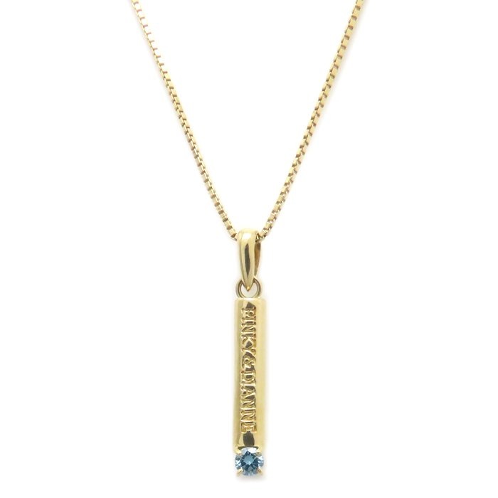 ネックレス ブルーダイヤモンド0.05ct K18YG イエローゴールド レディース/295014【中古】