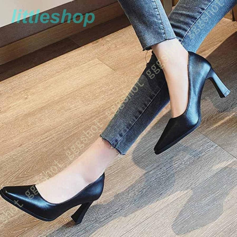 スタイルアップヒールパンプス パンプス 走れる スクエアトゥ ビジネス 営業 リクルート 通勤 スムース調 面接 黒 ハイヒール 甲高 7cmヒール レディース orange