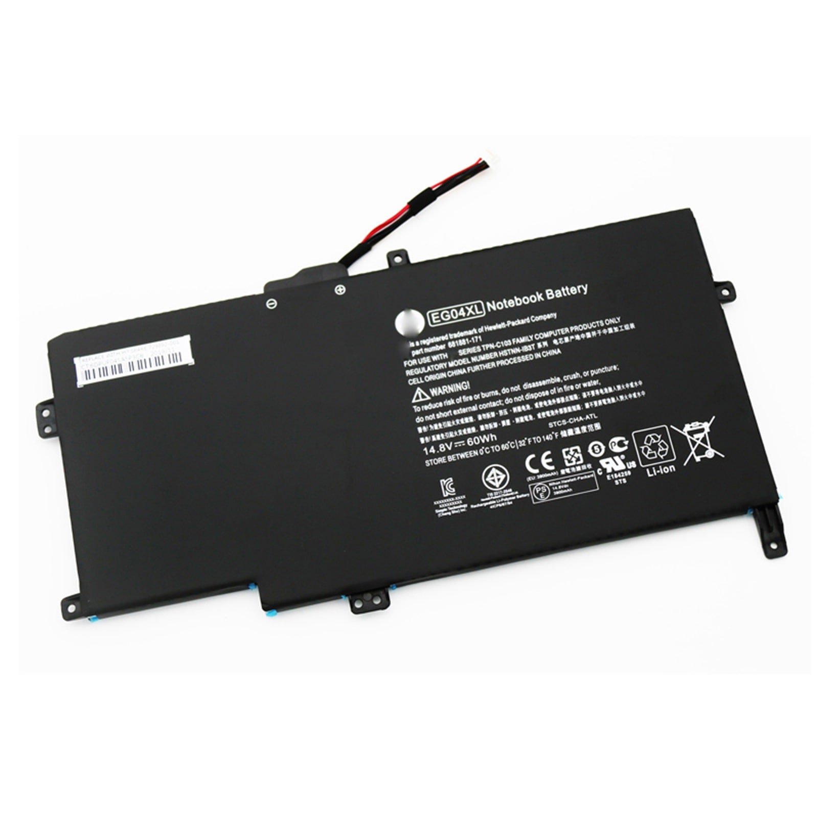 EG04XL 電池・HPノートパソコン互換 60Wh/3900mAh ENVY 6-1015TX 6-1222TX TPN-C103 TPN-C108 HSTNN-IB3T EG04X 交換用のバッテ