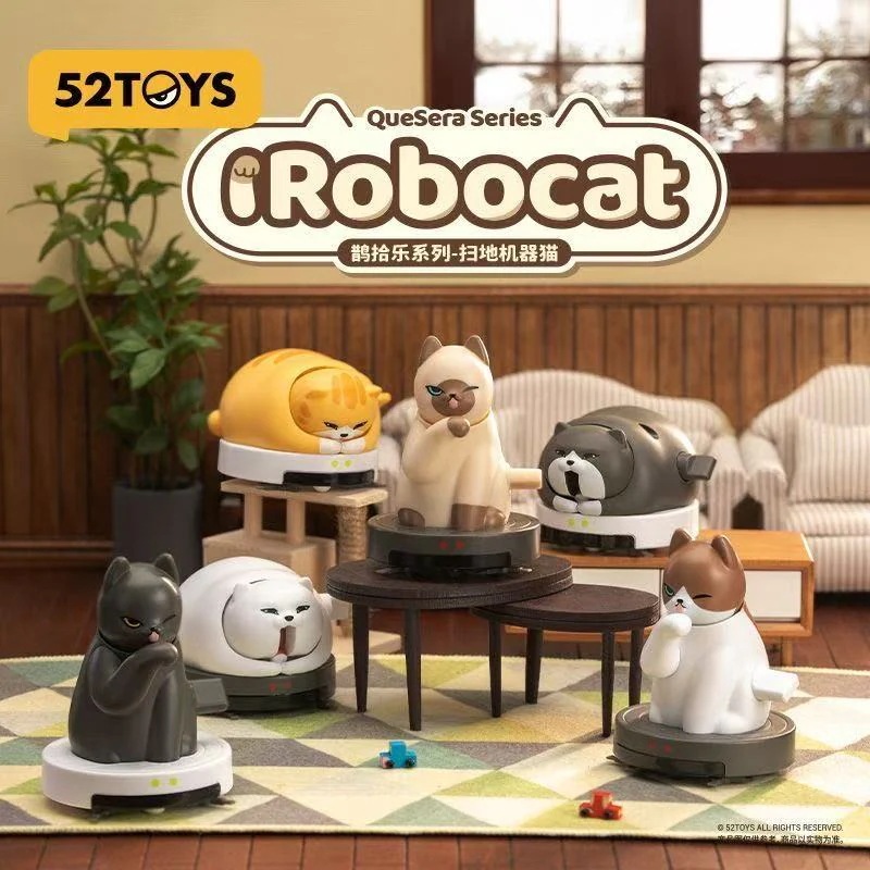 【3日出荷！公式正規品】52 TOYS 鹊拾楽シリーズ ルンバ風ロボットキャット 動くブラインドボックス ねじ巻きおもちゃ 癒し可愛いデスクトップ置物 プレゼントに最適