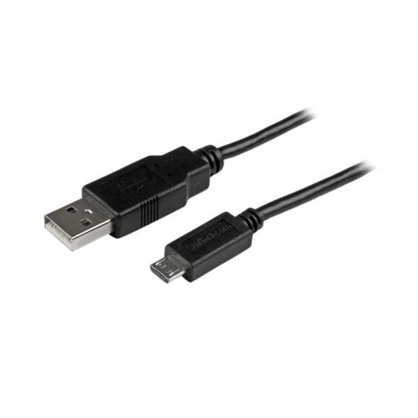 （まとめ） StarTech.com Micro USBスリムケーブル 91cm Type A（オス）-Micro B（オス）充電＆同期用 ブラック USBAUB3BK 1本 [x3セット]