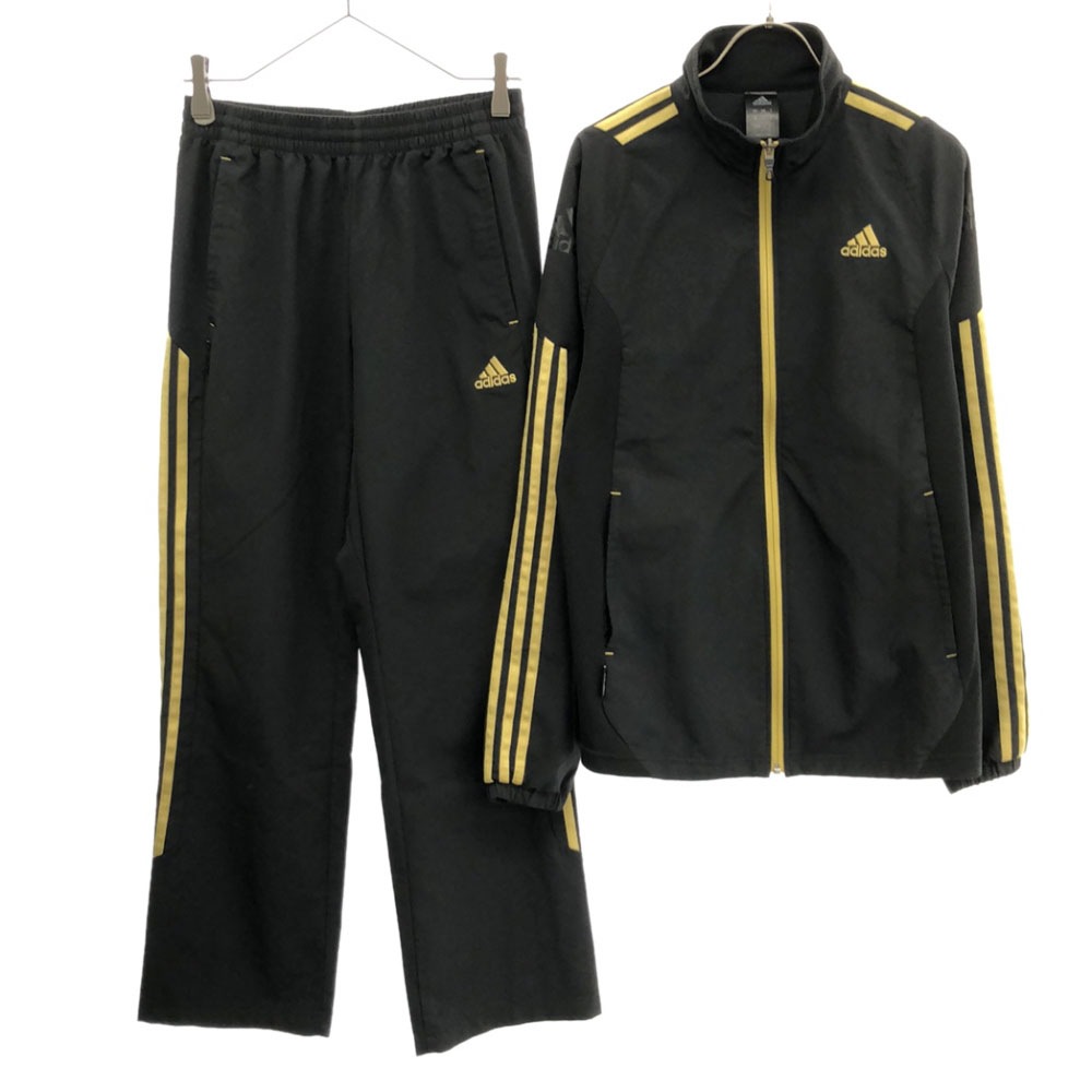 長袖 トレーニングジャージ 上下セットアップ L/M ブラック 3ライン メンズ