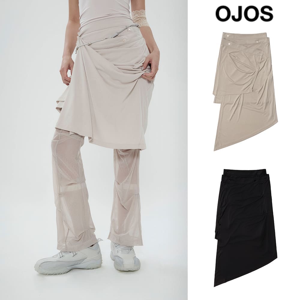 COYSEIO】 FLOWER PINTUCK SKIRT : CHARCOAL