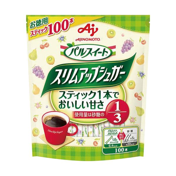（まとめ）味の素 パルスイートスリムアップシュガー スティック 1.6g 1パック（100本）(×10セット)
