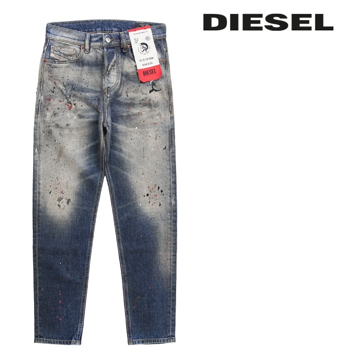 ジーンズ デニム パンツ メンズ D-VIDER ペイント汚しクラッシュ加工 ストレッチ die-m-p-e8-832