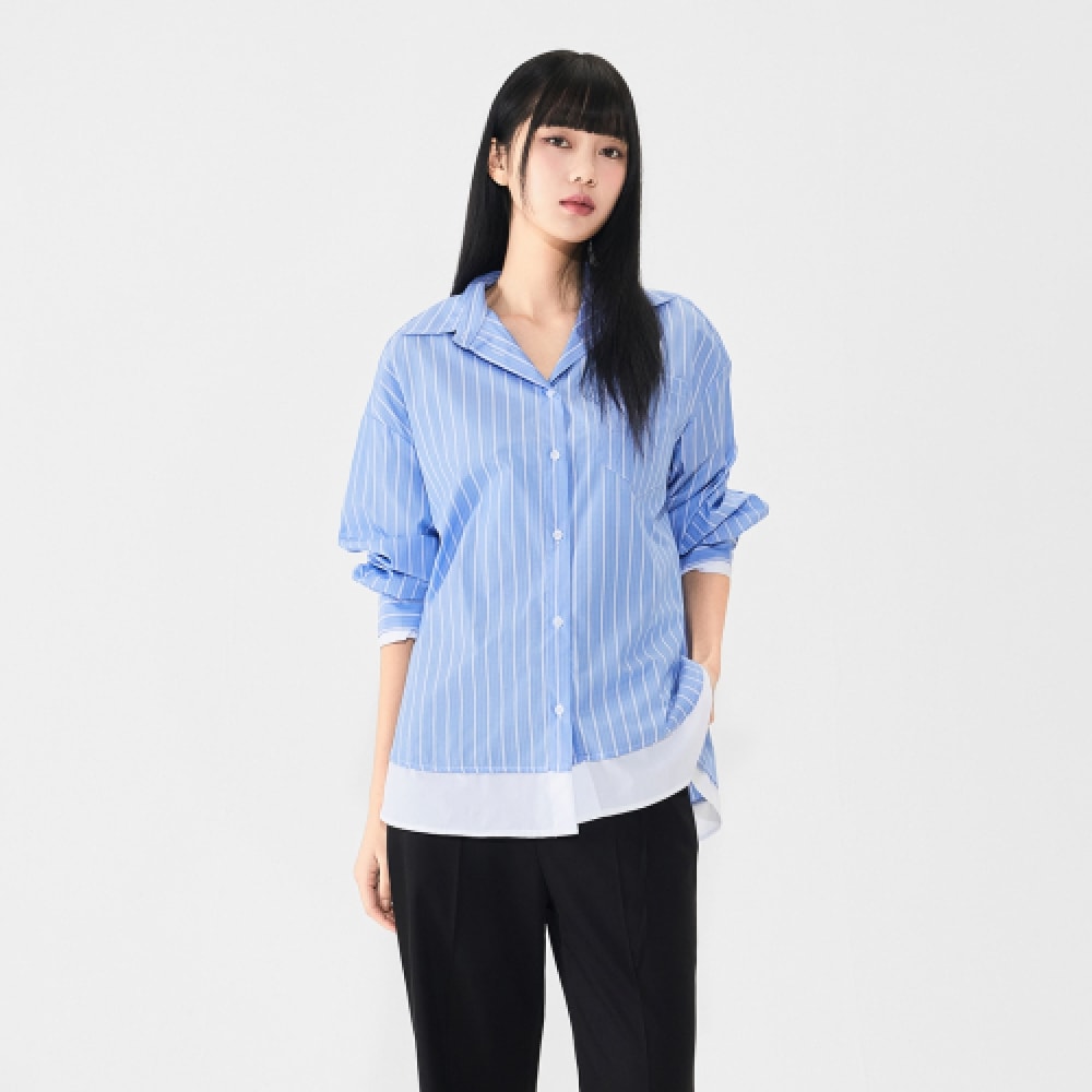 MIXXO ストライプ オーバーサイズ シャツ MIWYWF306B 5,459円