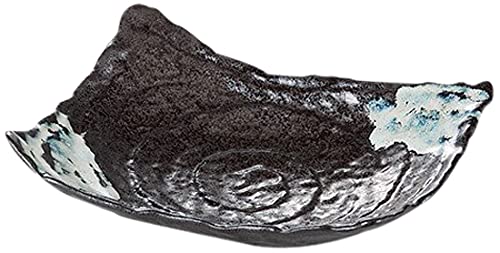 10個セット黒水晶うのふ 二重長角皿 [ 23 x 18 x 6.3cm 710g ] 【正角皿 】 【 料亭 旅館 和食器 飲食店 業務用 】