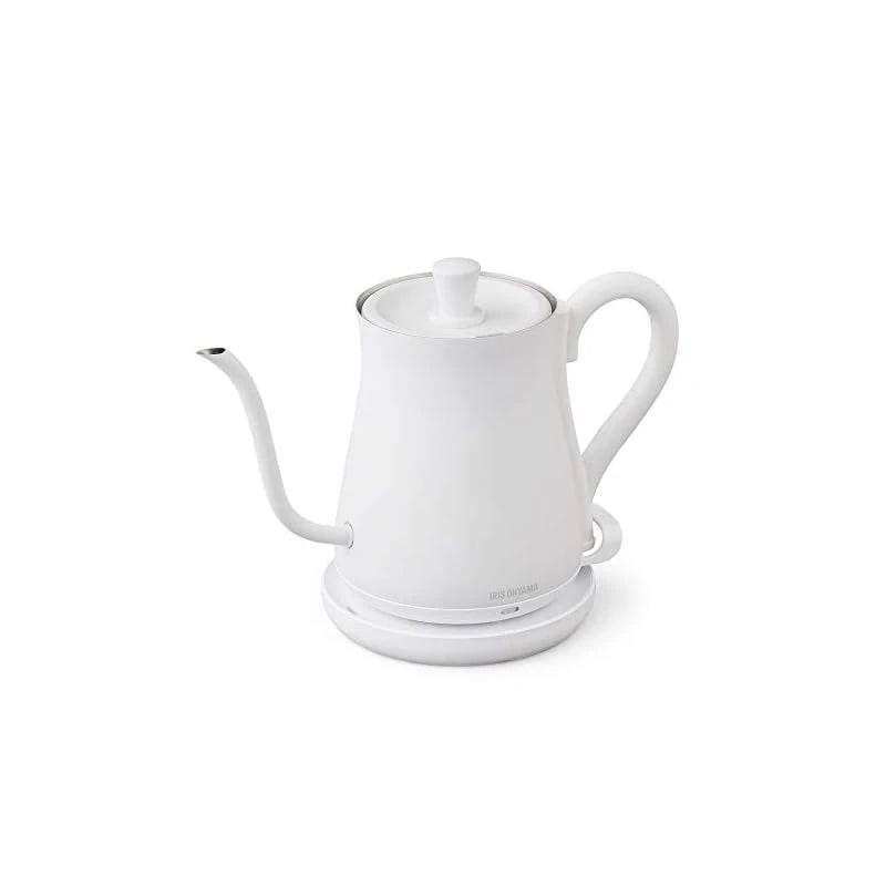 【即納】【節電対策】 アイリスオーヤマ 電気ケトル ドリップケトル 600ml アンティーク調 ホワイト IKE-C600-W