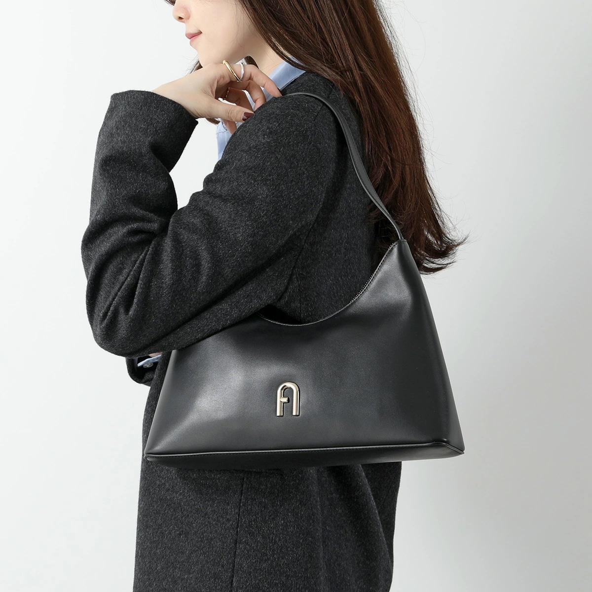 Furla フルラ ホーボーバッグ DIAMANTE ディアマンテ WB00782 AX0733 レディース レザー ハンドバッグ ロゴ 鞄 O6000/NERO