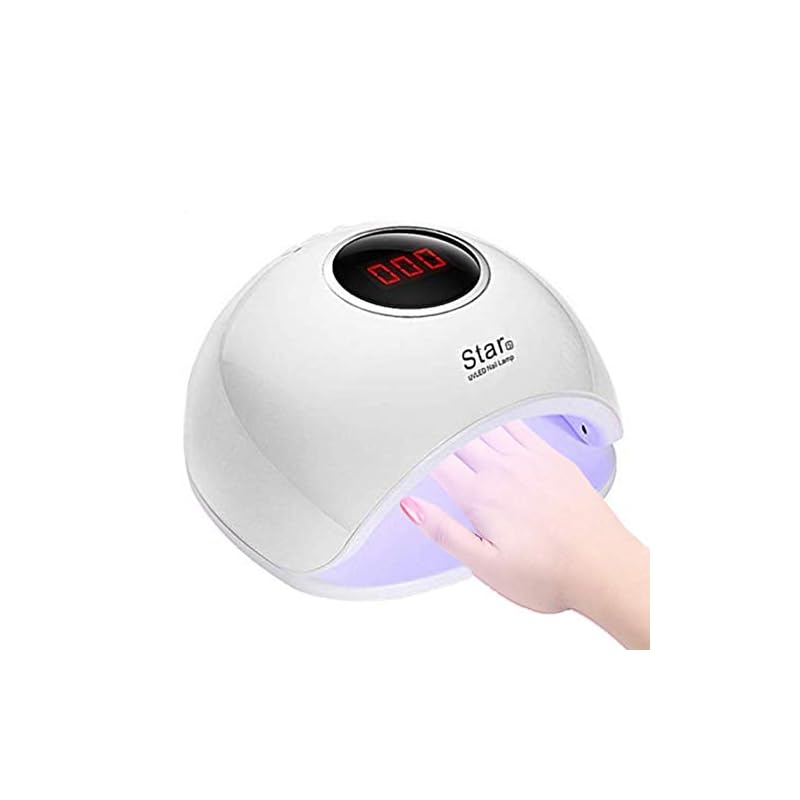 UV LEDネイルドライヤー 赤外線検知 72W2倍の効率 赤外線美白機能付き マニキュア用 4段階タイマー設定可能 手足兼用 (ホワイト)