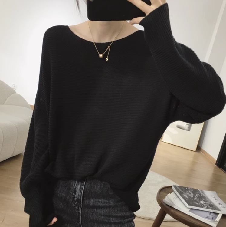 トップス デート モテアイテム ニットソー クルーネック 長袖 コットン リブ 大人可愛い きれいめ 上品 おしゃれ かっこいい 大人可愛い ラブリー キュート ガーリー クール モード系 セクシー