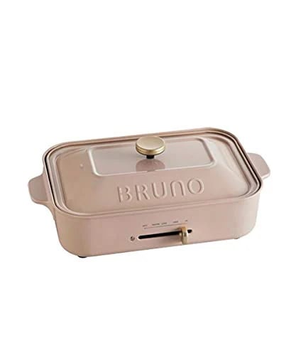 色：ピンクベージュ BRUNO ブルーノ コンパクトホットプレート 本体 プレート2種(たこ焼き 平