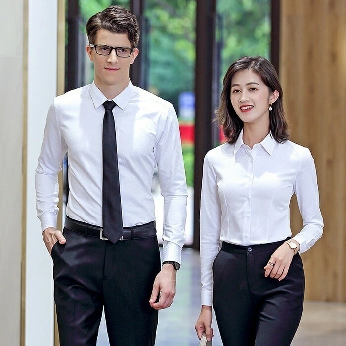 レディース ワイシャツ ブラウス 長袖 大きいサイズ スーツ インナー シャツ レディース 就活 安心透けカット ストライプ シンプル ブラウス オフィス シワになりにくい レギュラー 白 ブルー パ