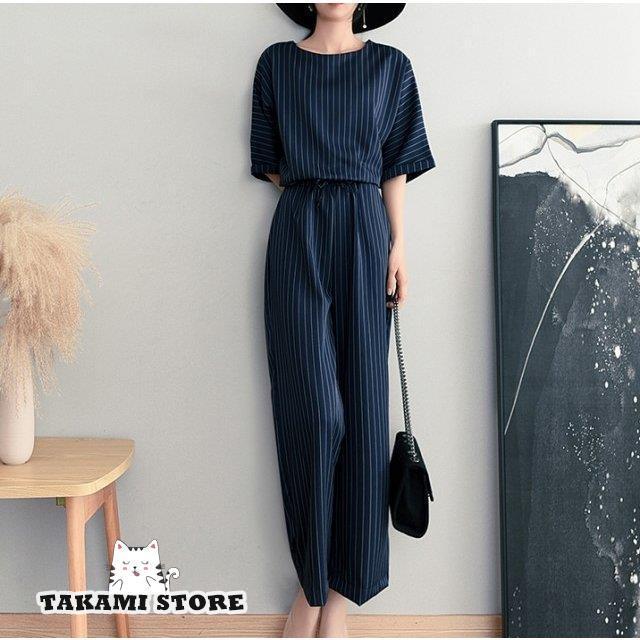 かっこいい パンツドレス セットアップ レディース パンツスーツ パーティードレス 結婚式 お呼ばれドレス パンツ ストライプ 黒 白 袖あり 半袖 きれいめ