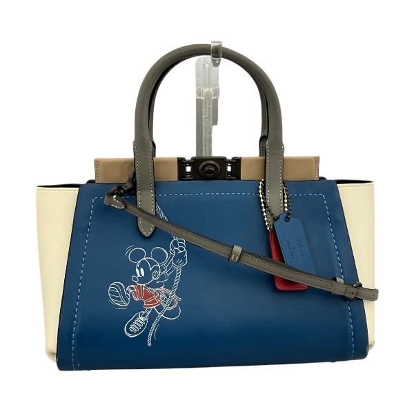 コーチ トループキャリーオールウィズロープクライムミッキーマウス 3898 ハンドバッグ【中古】