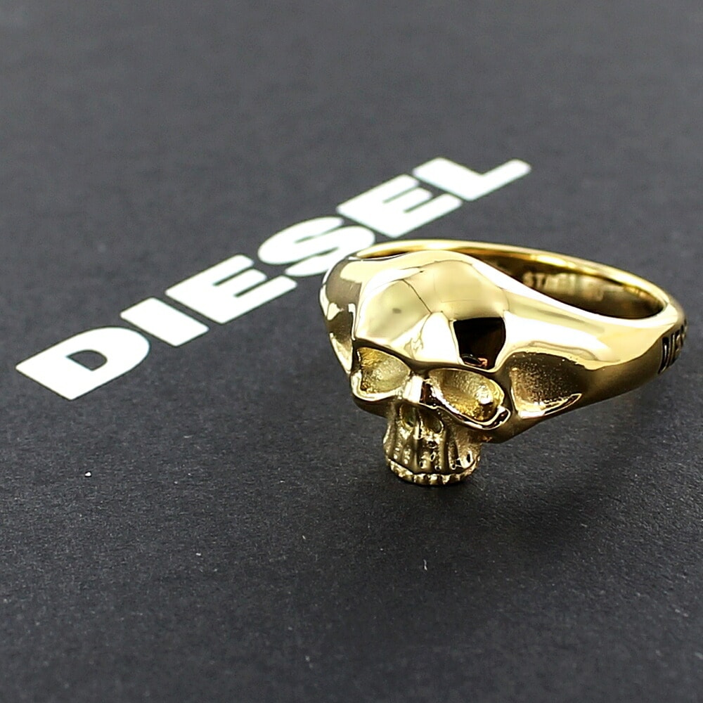 ディーゼル スカルリング 髑髏 指輪 メンズ おしゃれ ステンレス リング ゴールド 16号 20号 24号 大学生 高校生 シンプル 男性 誕生日プレゼント メンズ アクセサリー ブランド ファッシ