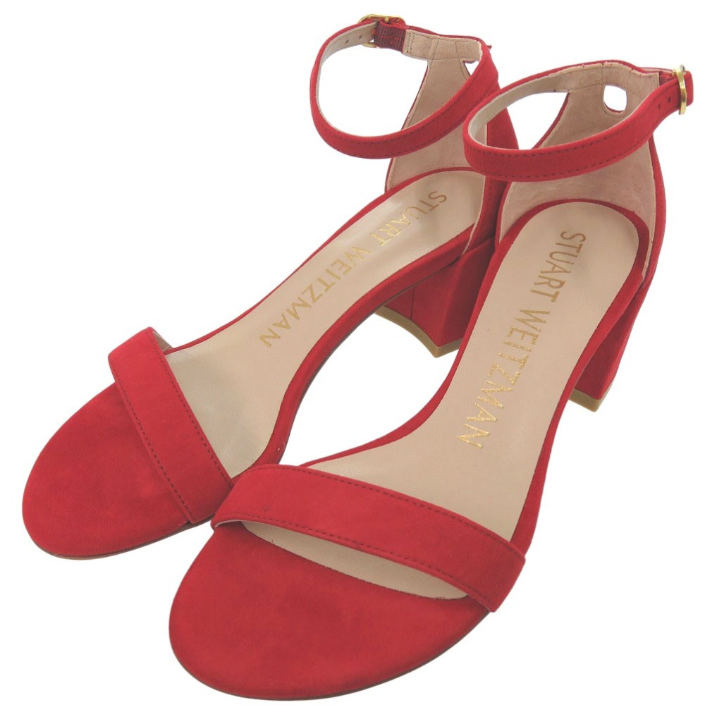 未使用品 スチュアートワイツマン ストラップサンダル サンダル スウェード/スウェード RUBY RED 0611【中古】STUART WEITZMAN レディース