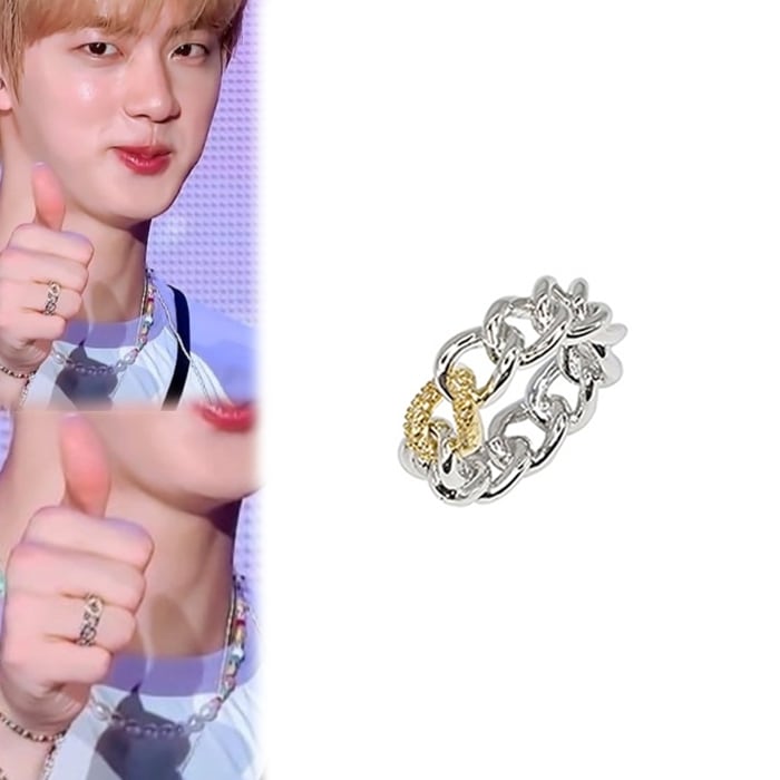 【BTS JIN着用】 point cubic chain ring