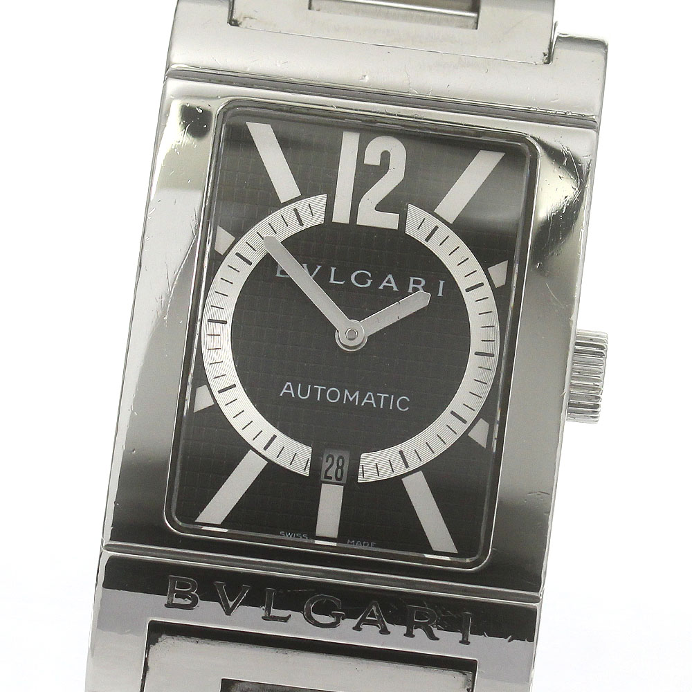 訳あり ブルガリ BVLGARI RT45S レッタンゴロ デイト 自動巻き メンズ 保証書付き_863436【中古】 47,400円