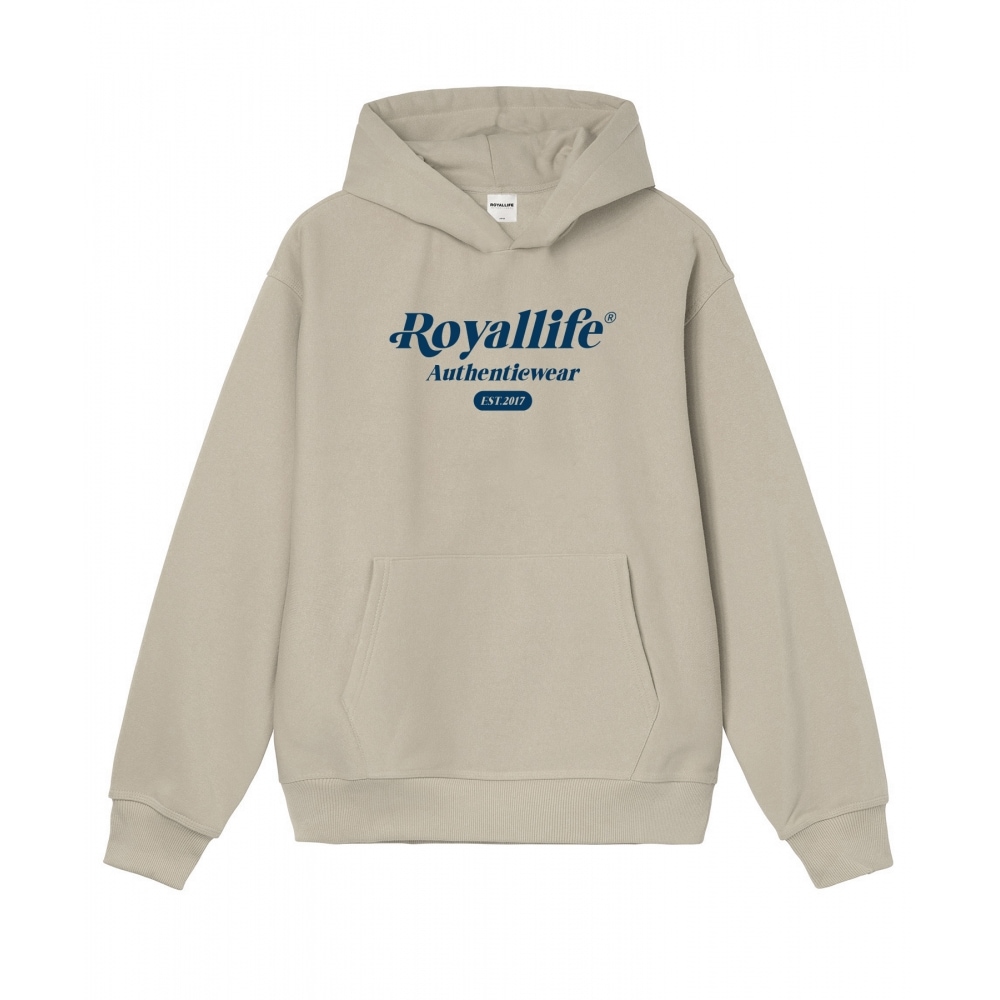 ROYALLIFE RLPH1007ニューアセンティックロゴ起毛フードティー - ウィロー