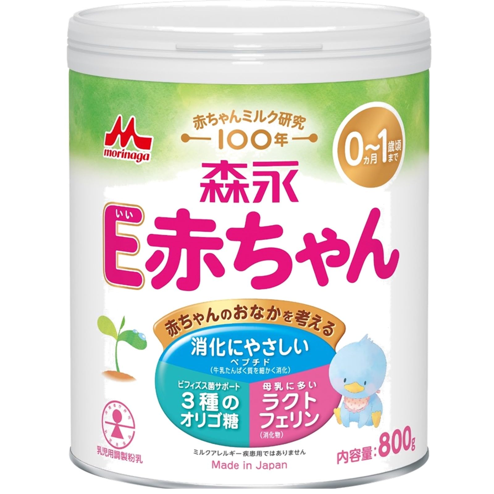 森永E赤ちゃん 大缶 800g [0ヶ月~1歳 新生児 粉ミルク] ラクトフェリン 3種類のオリゴ糖