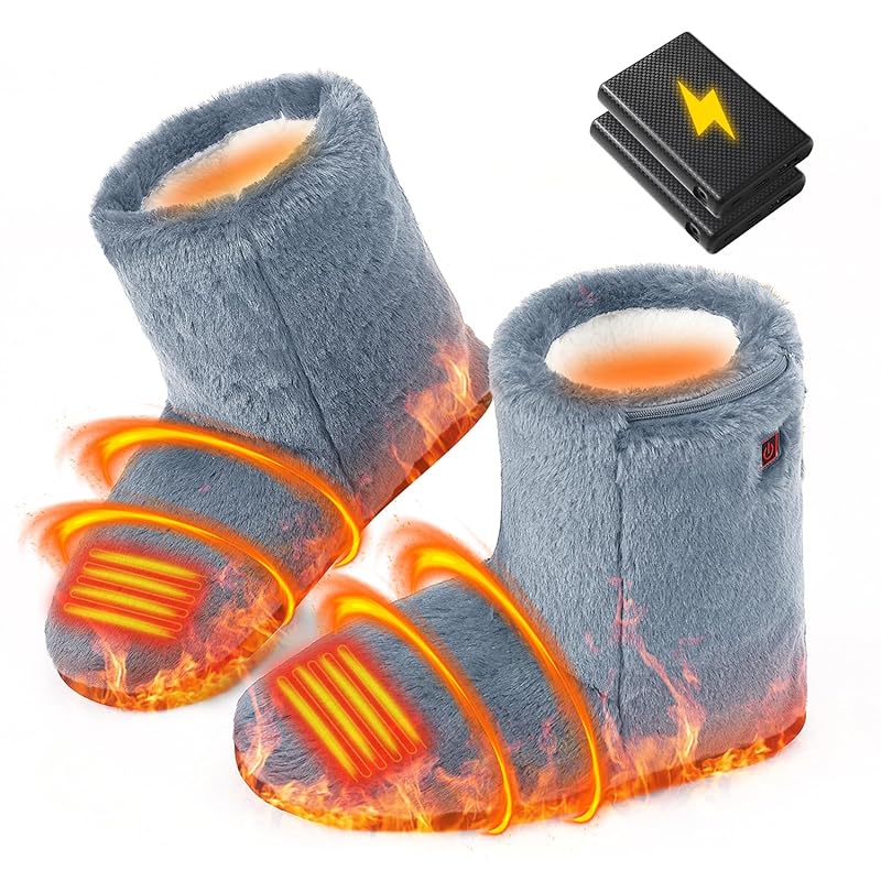Voango 電気スリッパ 歩ける 【足首まで覆う 両面発熱】足温器 フットウォーマー 5000mAhバッテリー2個付属 電気足温器 USBあったかスリッパ 3段階温度調節 ふわふわ 暖かい 洗える 7,966円