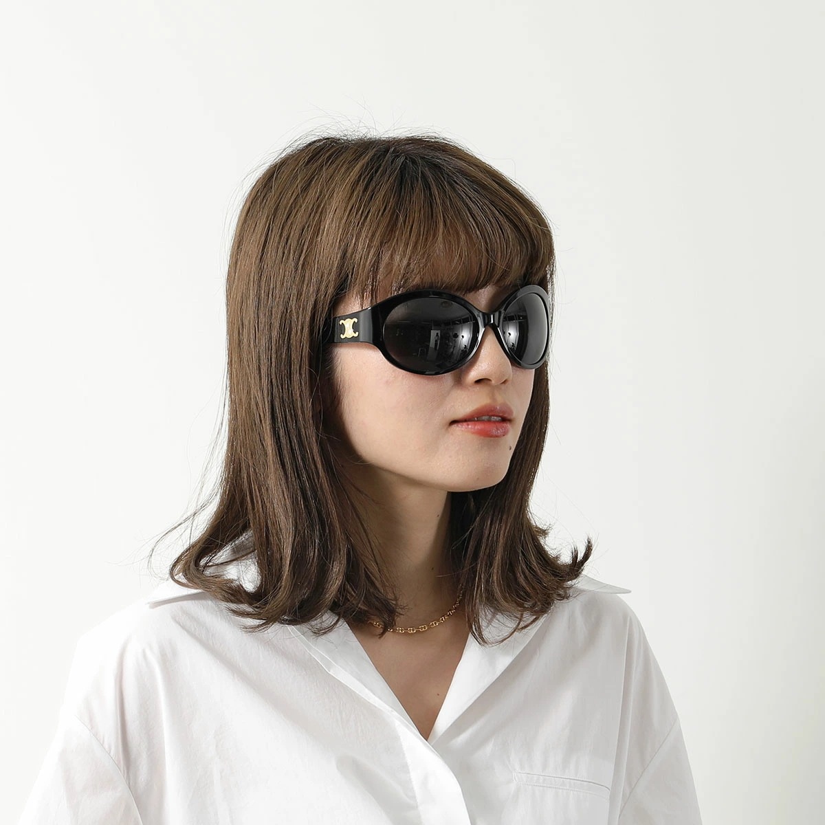 CELINE セリーヌ サングラス Triomphe 11 トリオンフ 4S271CPLB CL40271I レディース オーバル型 メガネ 眼鏡 アイウェア 38NO/BLACK