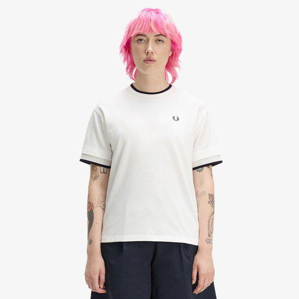 [女性用] チップドメッシュピケTシャツ - スノーホワイトAFPF2612191-129