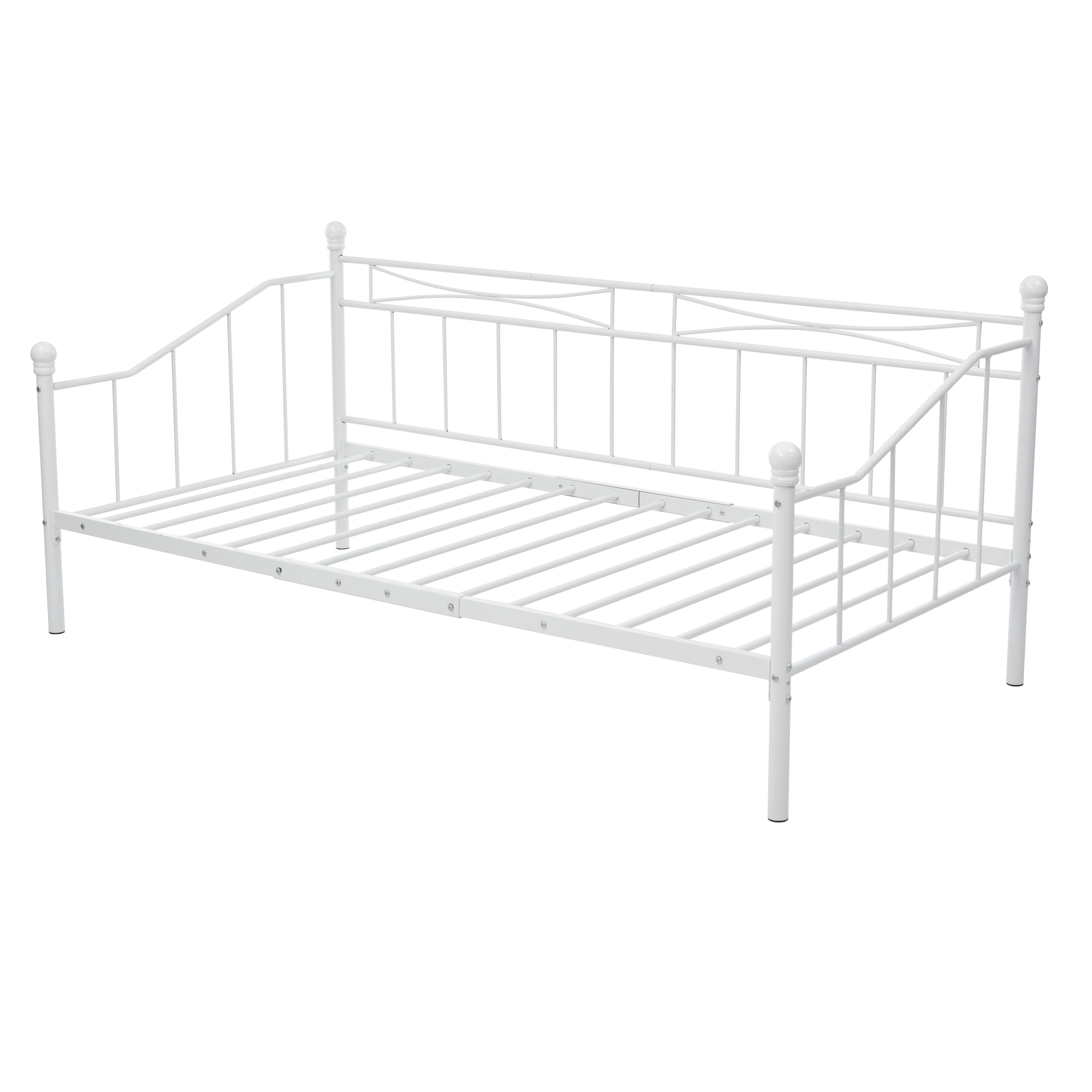 94【新作】【ホワイト】シングルベッド パイプベッド ベッド シングル ベッドフレーム 一人暮らし 収納 1人用 おしゃれ 北欧風 子供部屋 大人用 スチール 耐震104
