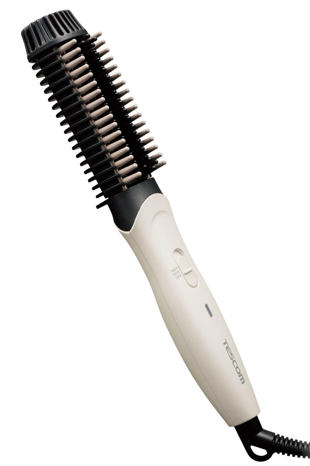テスコム ヘアアイロン ブラシアイロン マイナスイオン [ショート～ボブ] 2段階 温度調整 海外対応 自動OFF ラク抜きプラグ ホワイト TB460A-W