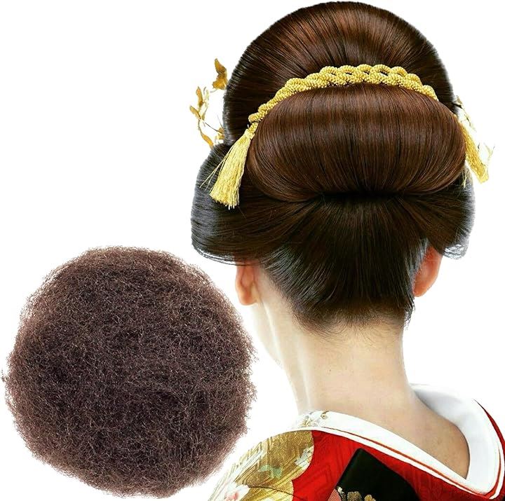 毛たぼでヘアプラス＋ つけ毛 毛綿 すき毛 あんこ 日本髪 和装 ヘアセット ヘアトップ( ダークブラウン, 人毛 (50g))