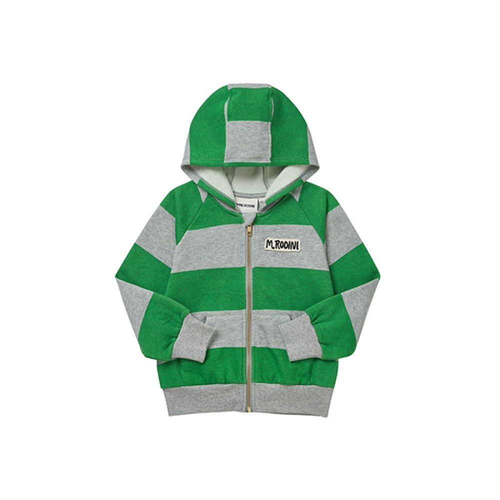 Mini Rodini 2372014375 (ストライプジップパーカー) ストライプキッズパーカージップアップ