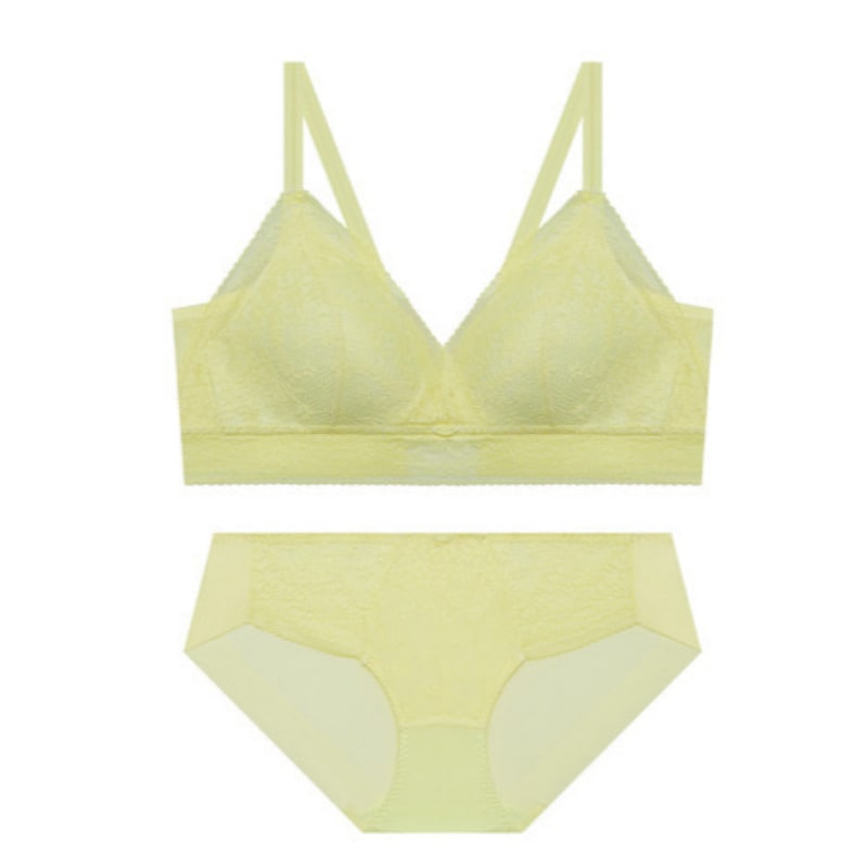 ナチュラル ボリューム レース ブラパンツ セット - イエロー M 100 8,418円