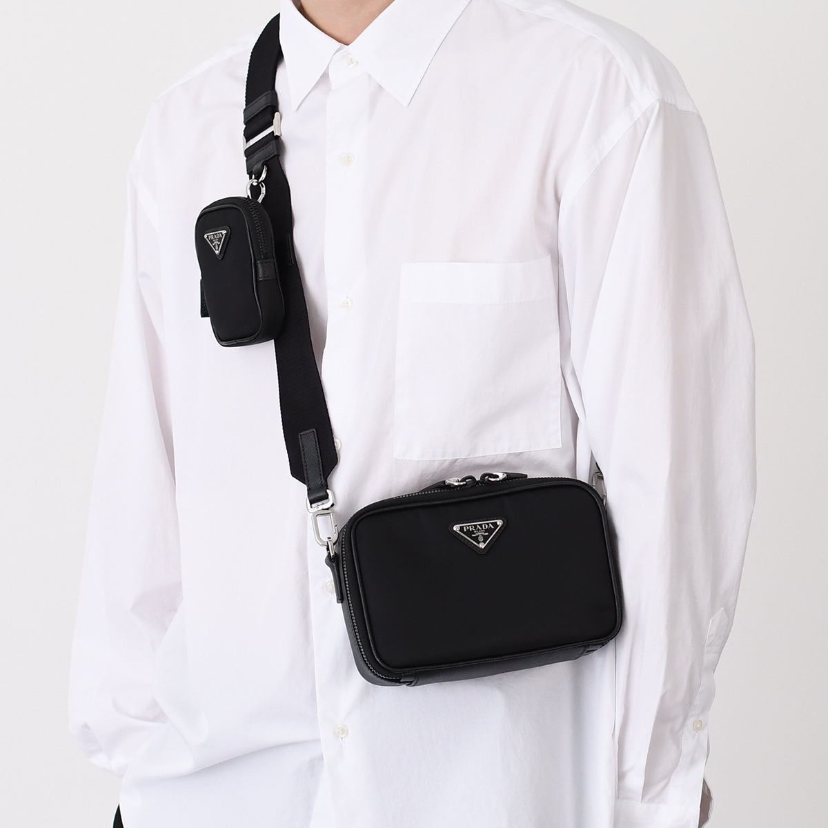 バッグ Re-Nylon サフィアーノバッグ 2VH070 2DMH メンズ NERO ブラック 黒 シンプル 無地 カジュアル ロゴ トライアングル 人気 おすすめ