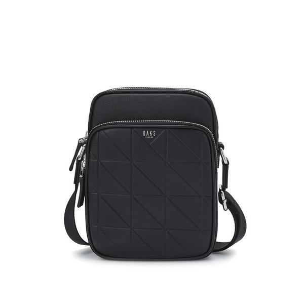 DBBA0F277BK [GRID MAXI] ブラックエンボスカラーレザークロスバッグ