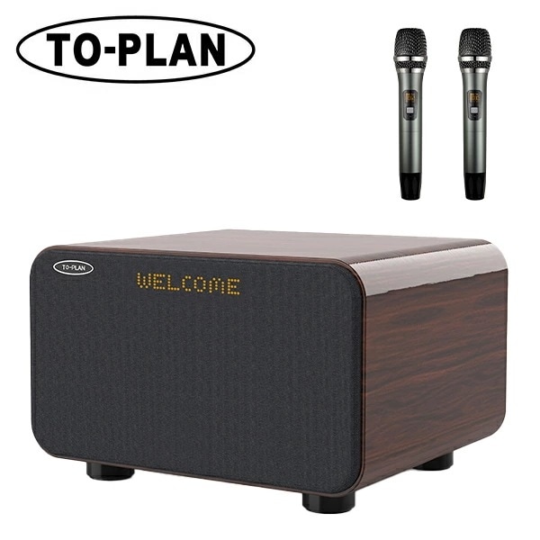 アンプ内蔵 カラオケスピーカー サウンドプロMAX Bluetooth 光ケーブル ワイヤレスマイク2本付属 TKMI-008