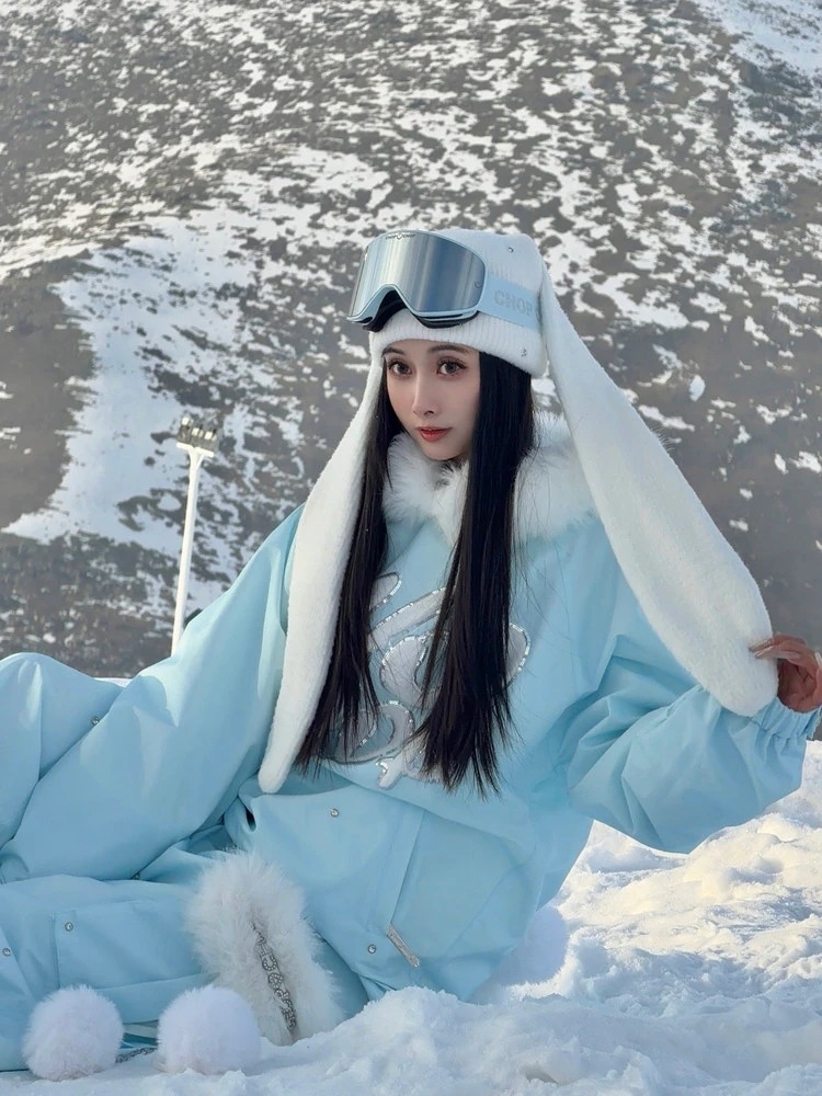 帽子 スキー ニット帽子 ピンク 白 黒 イエロー ブルー パープル 2026 かわいい ウサギの耳 スキー帽子 防寒 スノーボード帽子 スノーボードウェア用品
