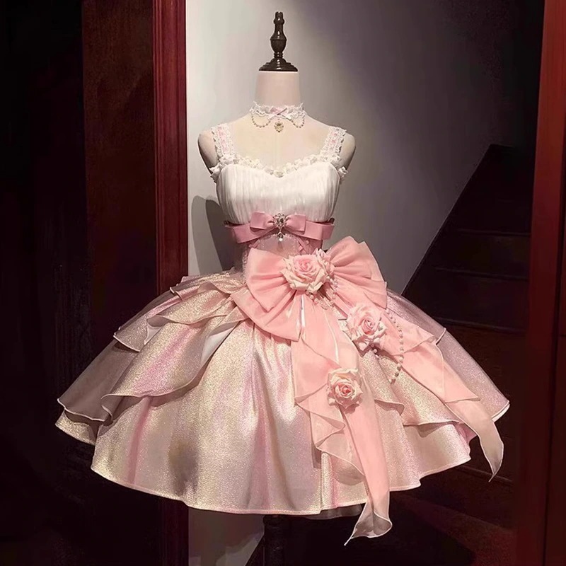 ピンクjskプリンセススモールフラワーマリアージュ恋人