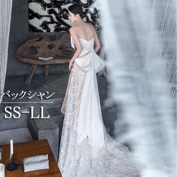 ウェディングドレス ドレス 結婚式 花嫁 バックシャン ノースリーブ マーメイドドレス セクシー オープンバッグ ml185zezew9
