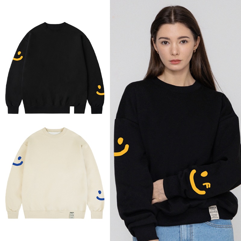 [UNISEX]Multi Smile Drawing Man to Man_2color