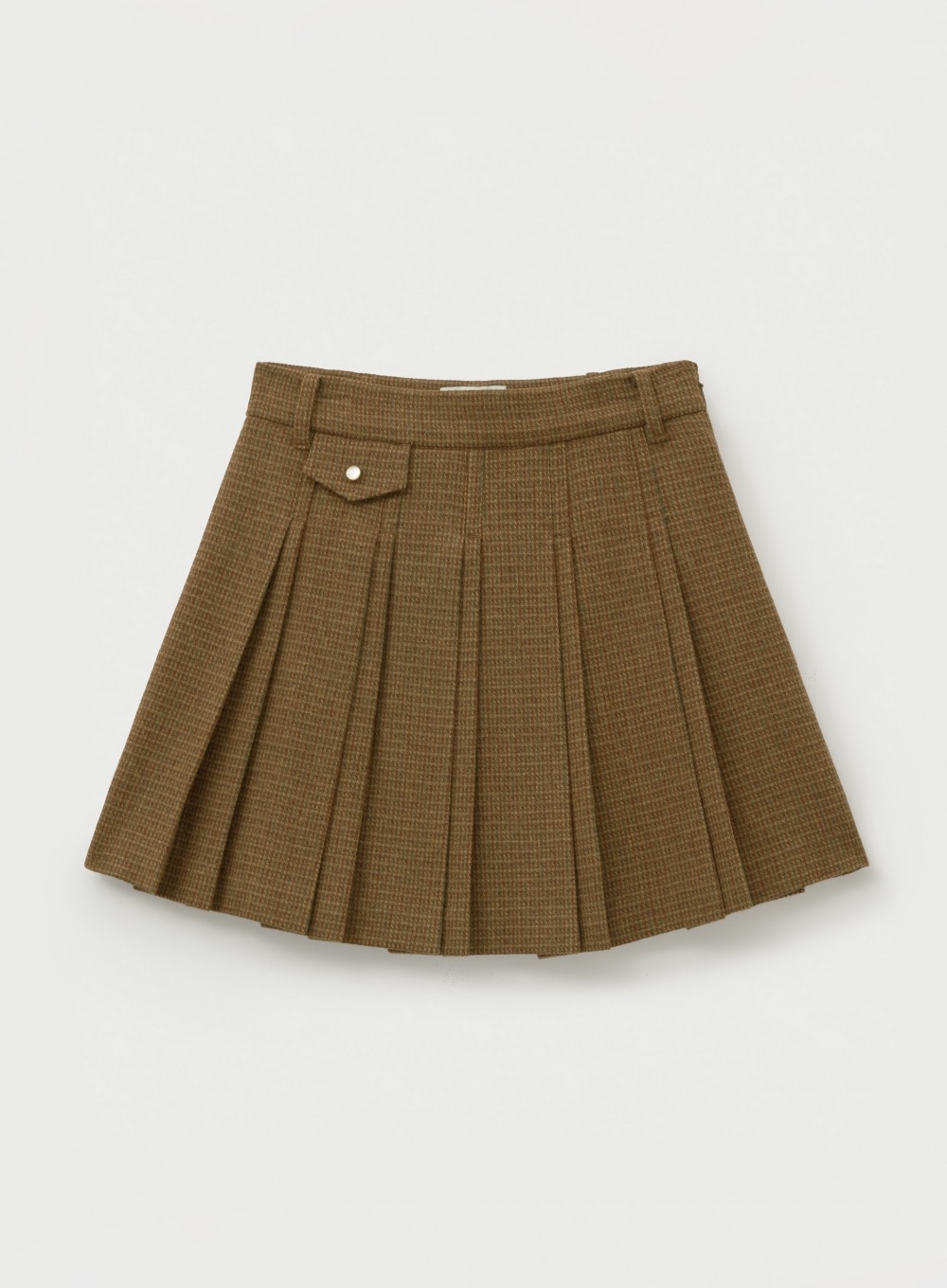 【SATUR】 25FW (W) CHECK PLEATS MINI SKIRT : BROWN