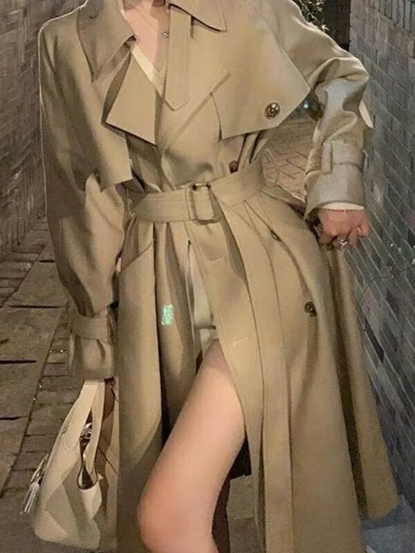 新作秋冬服 カーキ パーカー レディース ミディアム 韓国 雰囲気コートブリティッシュ トレンチコート レディース ジャケット 韓国 トレンチコート ロング 通勤 アウター