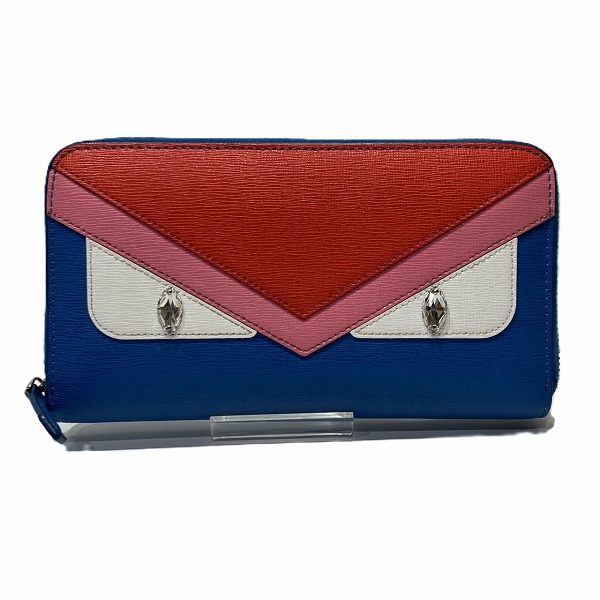 フェンディ FENDI モンスター バグズアイ マルチカラー ビジュー 長財布 ユニセックス【中古】