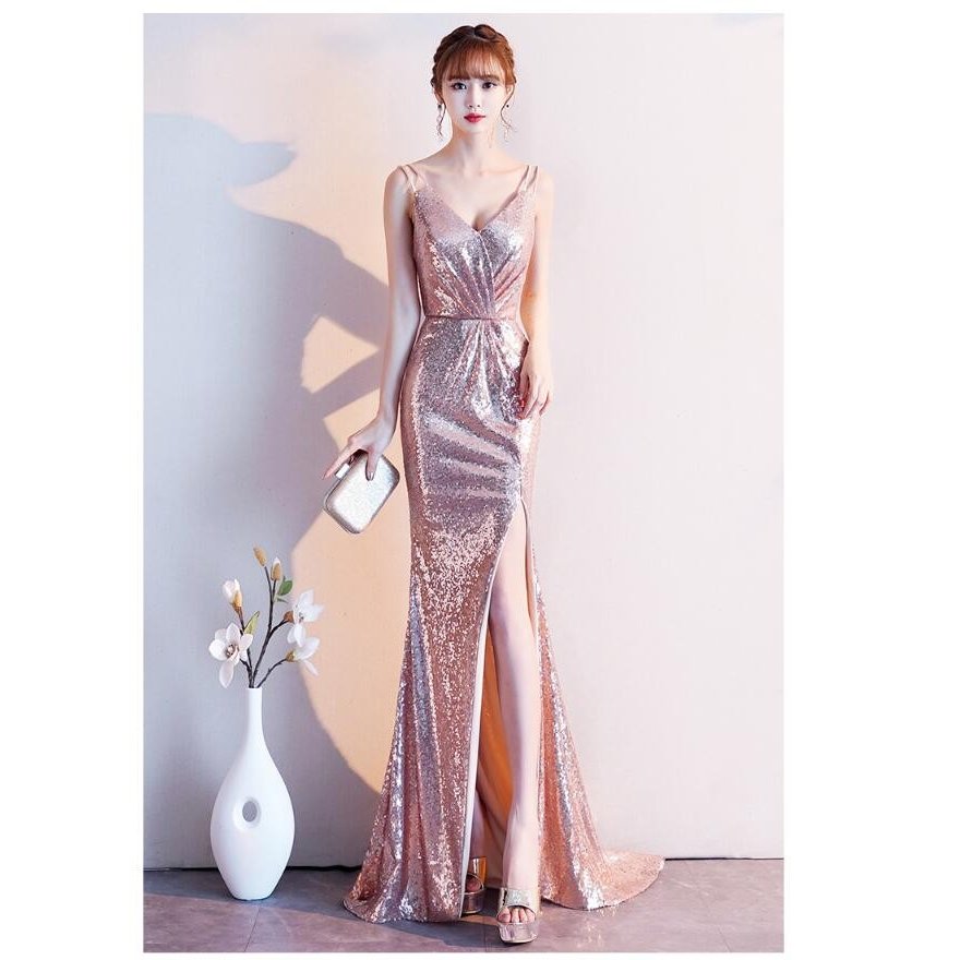 セクシー マーメイドドレス ロングドレス ウエディングドレス ナイトドレス スリットワンピース パー