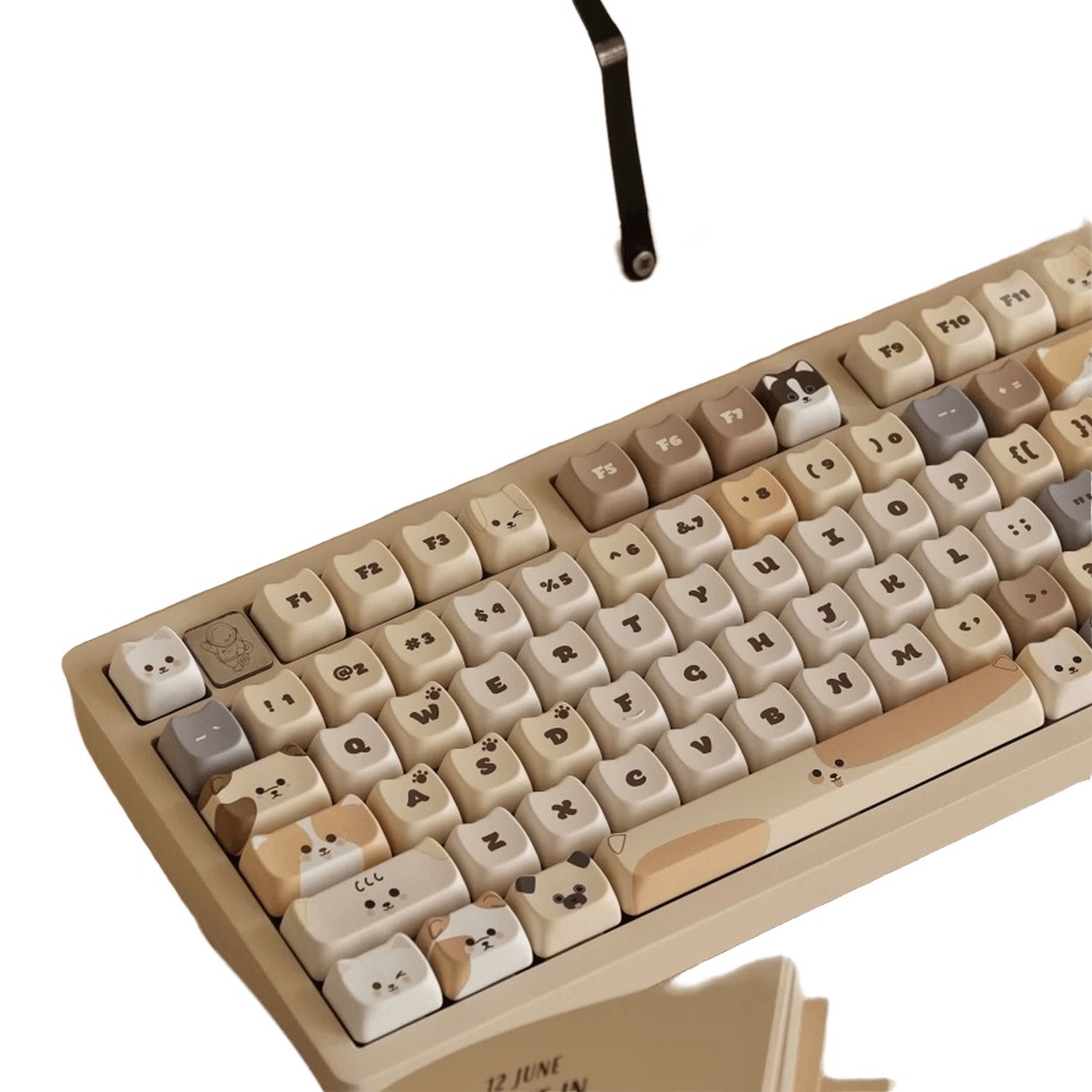 ワンちゃんキーキャップ Soulcat キーキャップ 透明キーキャップ ポイント染料昇華 PBT カスタム メカニカルキーボード